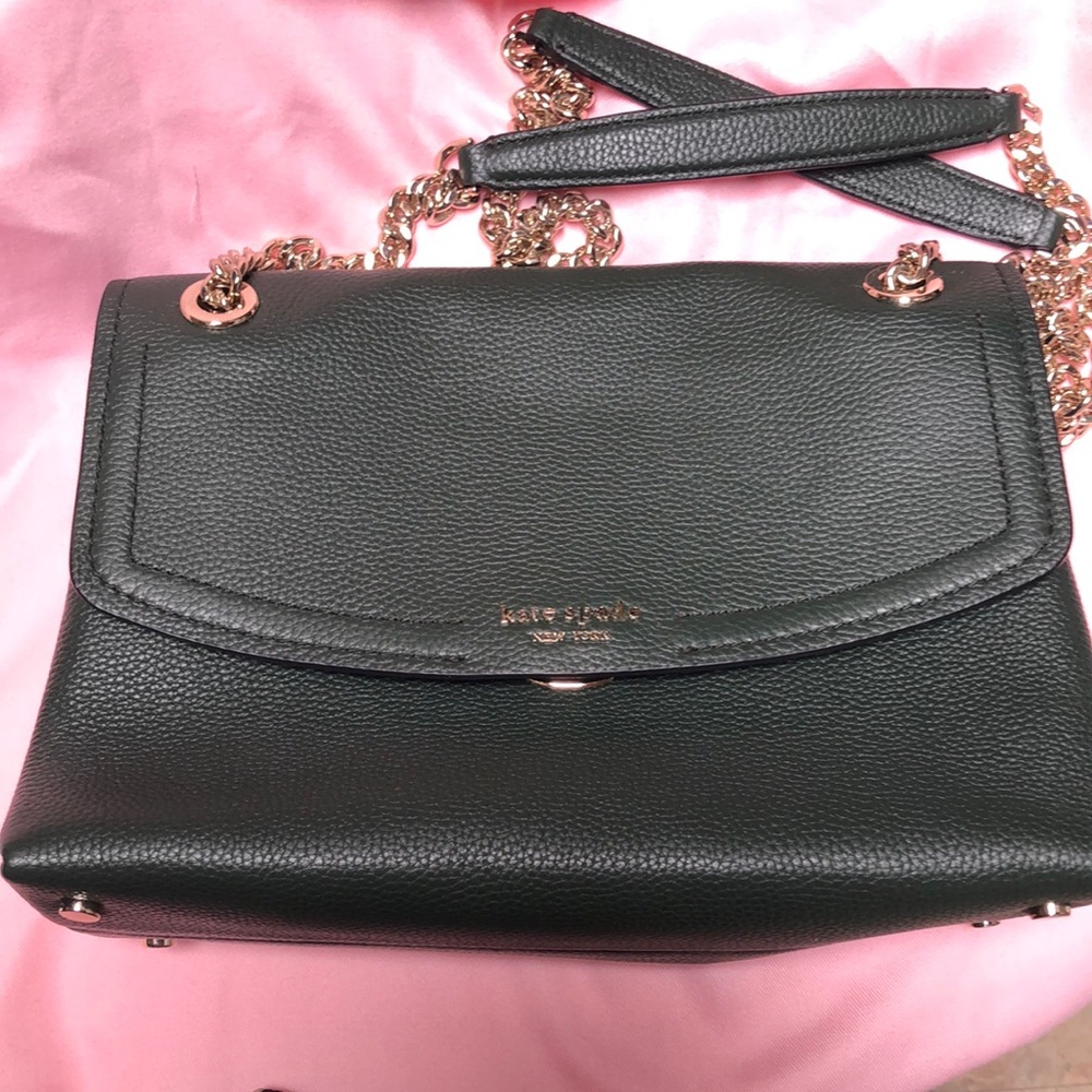 Kate Spade Deep Green Leather Chain Shoulder Bag